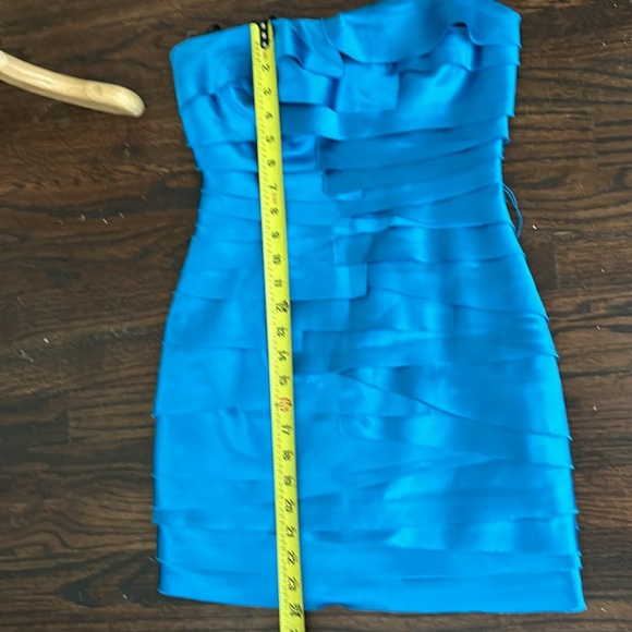 Satin Ocean  Blue bodycon mini by Bebe - Picture 5 of 8